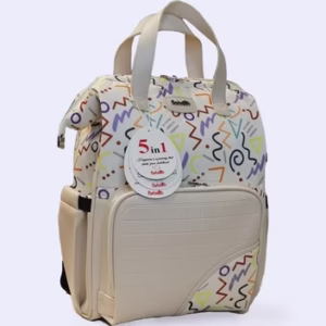 کوله طرحدار لوازم نوزاد ببتو نما چرم هندسی کرم