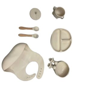 ست غذاخوری ۷تیکه سیلیکونی برند babycrown